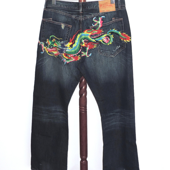 Ed Hardy Other - Ed Hardy dragon embroidered jeans